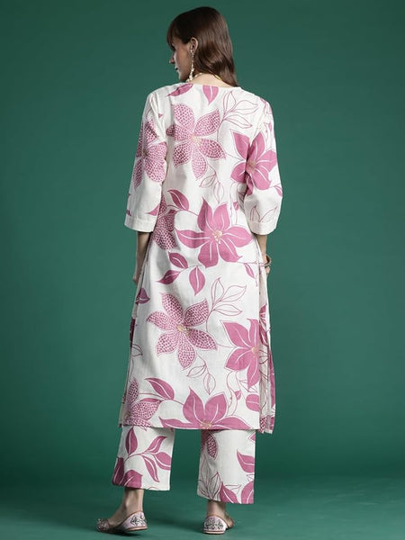 Women's Catton Ethnic Co-Ord Set | Kurta Pant Set | Kurta Palazzo Set | Stylish Cotton Suit Set for Women