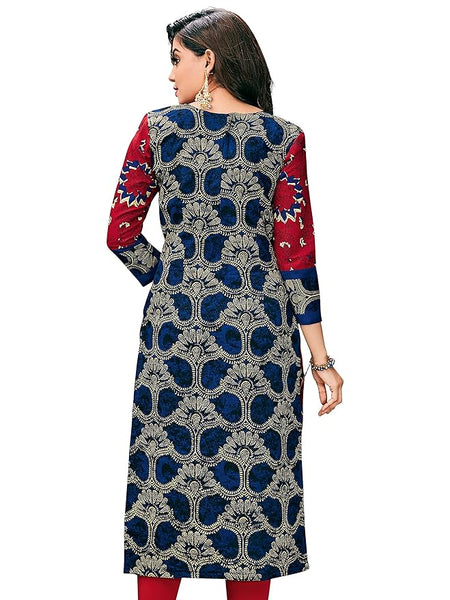 Women's Cotton Printed Straight Stitched Kurta | Jaipuri Kurtis for Wome