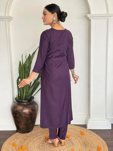 Women's Silk Solid Regular Kurta Set