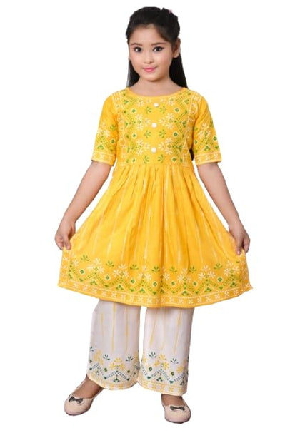 Indian Traditional Dress For Baby Girl Kids Kurti Pant With Dupatta