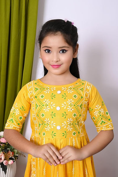 Indian Traditional Dress For Baby Girl Kids Kurti Pant With Dupatta