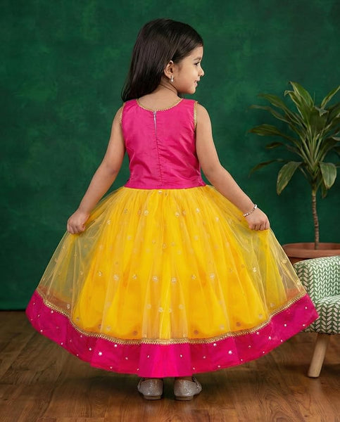 Baby Girls Lehenga Choli Set Fleared Pattern Dress Sleevless Readymade Ethnic Traditional Full Length Indian Girl Lehnga Choli Set