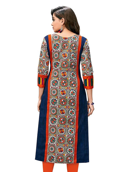 Women's Cotton Printed Straight Stitched Kurta | Jaipuri Kurtis for Women