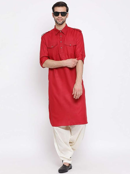 Men's Cotton Blend Regular Fit Casual Kurta - Elegance for Festivals & Ethnic Events