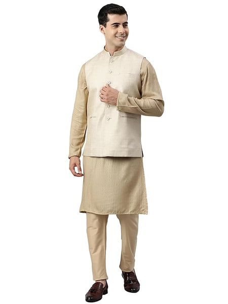 Men's Art Silk Solid Sleeveless Jacket